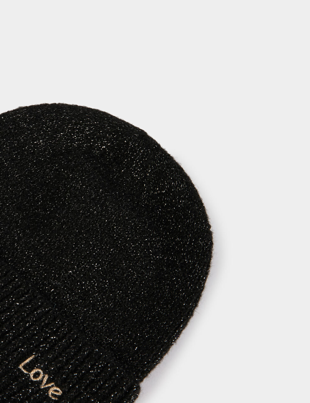 Bonnet fils métallisés noir femme