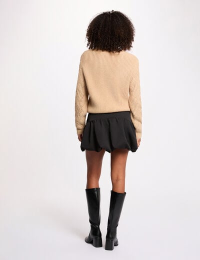 Jupe courte ajustée noir femme