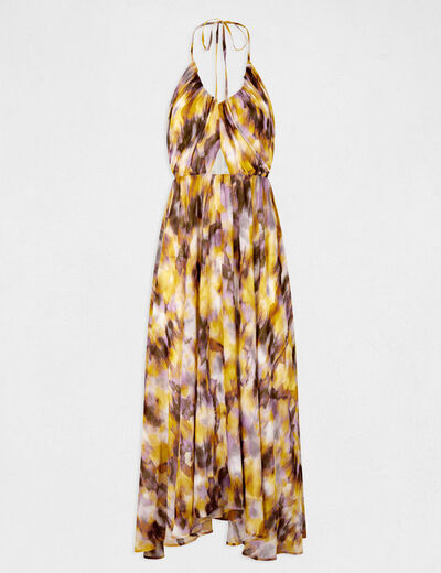 Uitlopende jurk met abstracte print meerkleurig vrouw