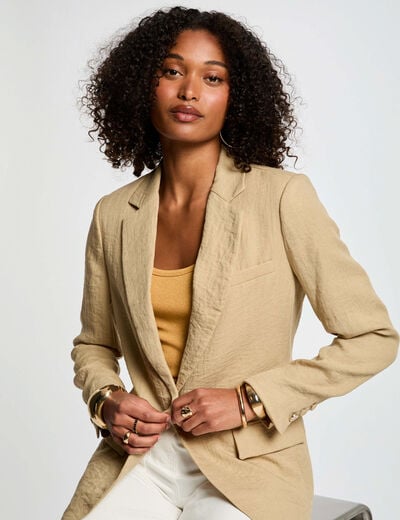 Veste courte fluide beige femme