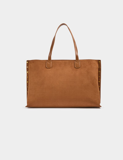 Sac cabas clout&eacute; camel femme