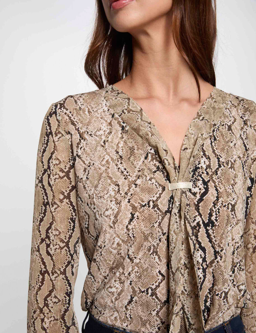 T-shirt met lange mouwen meerkleurig vrouw