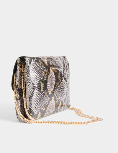 Sac pochette python multicolore femme