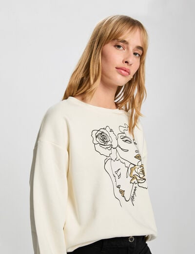 Pull maille légère blanc femme