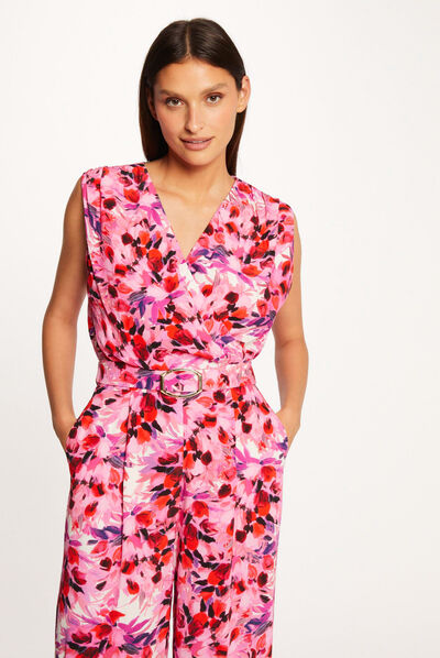Jumpsuit met wijde pijpen meerkleurig vrouw