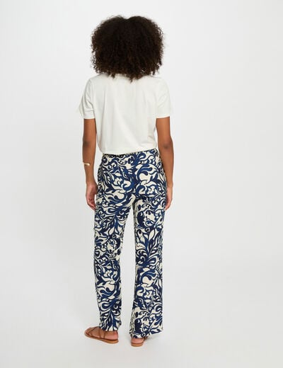 Rechte broek met print meerkleurig vrouw