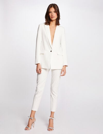 7/8 broek met ceintuur ivoor vrouw