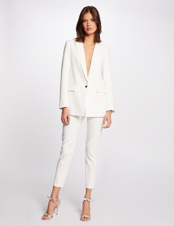 78 broek met ceintuur ivoor vrouw 7/8 broek met ceintuur ivoor vrouw