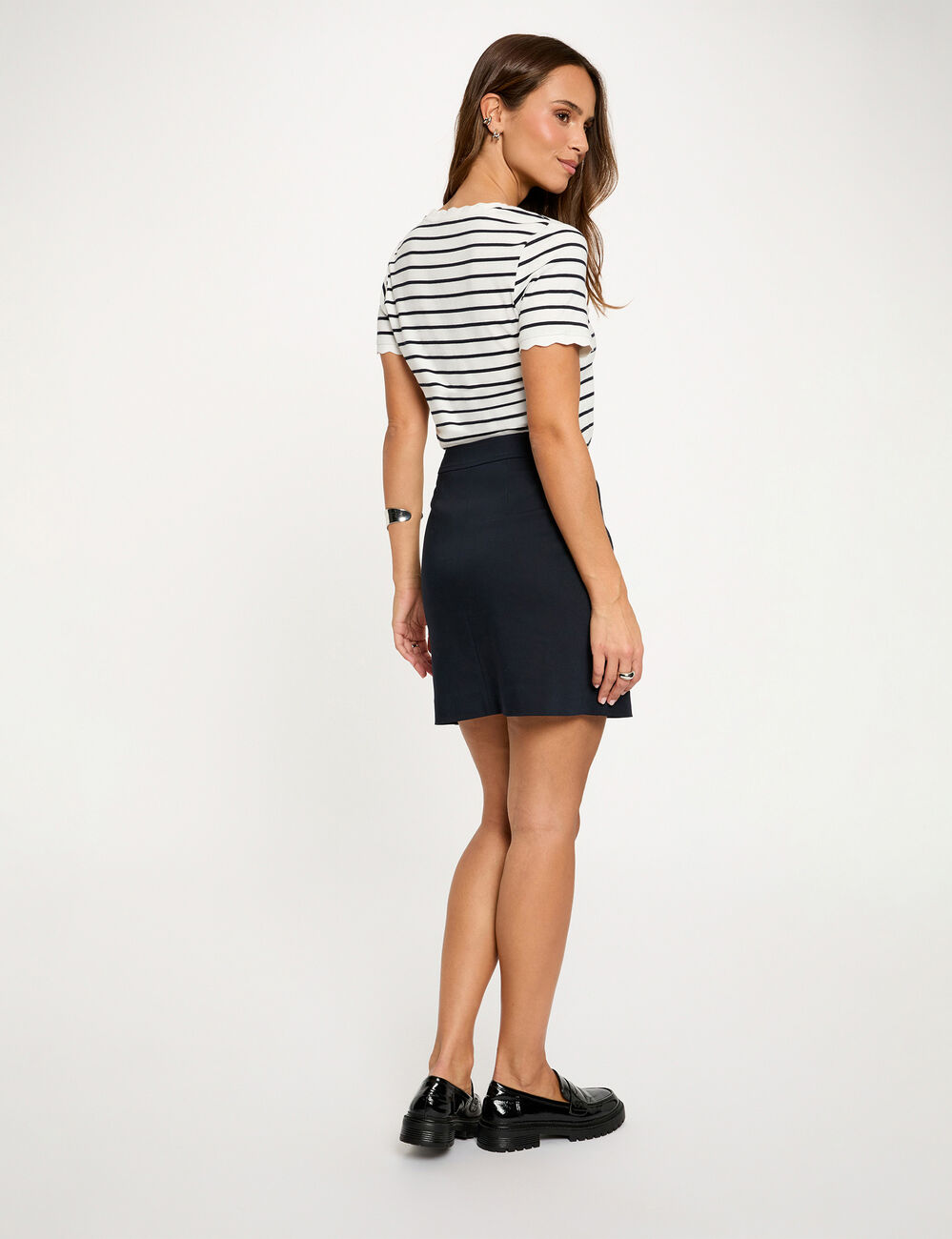 Korte rok met rits marineblauw vrouw