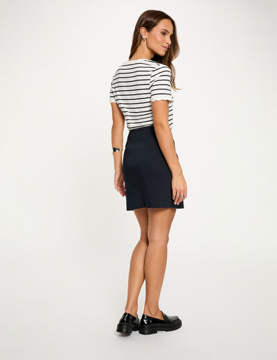 Korte rok met rits marineblauw vrouw