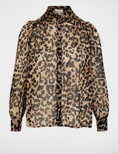 Bedrukte voile blouse meerkleurig vrouw