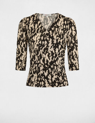 T-shirt manches 3/4 imprimé multico femme