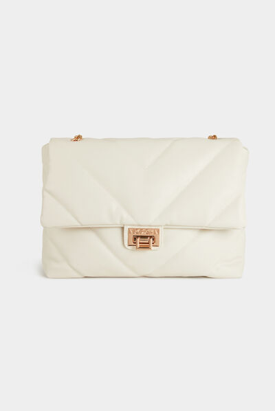 Sac rectangulaire matelassé ivoire femme