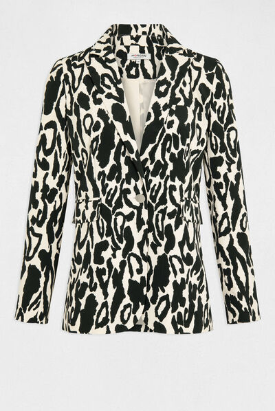 Getailleerd jack met dierenprint meerkleurig vrouw