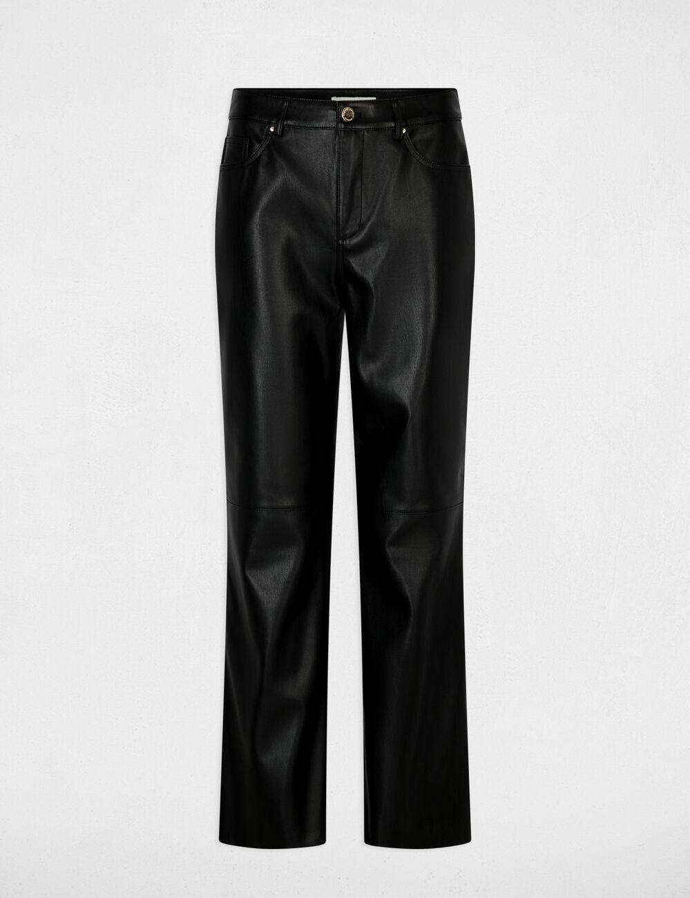 Pantalon bootcut similicuir noir femme