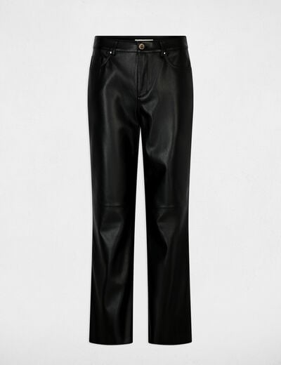 Pantalon bootcut similicuir noir femme