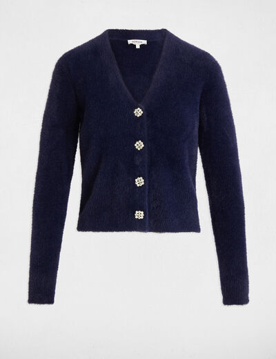 Vest met lange mouwen marineblauw vrouw