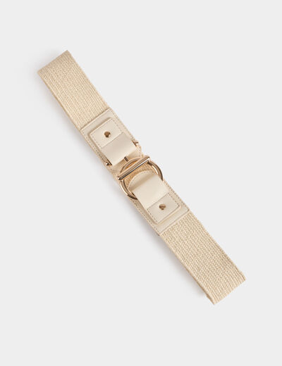 Ceinture élastiquée tressée sable femme