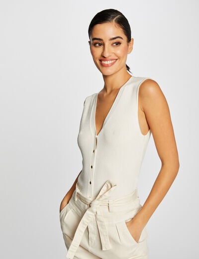 Pull débardeur en tricotage en côte ivoire femme