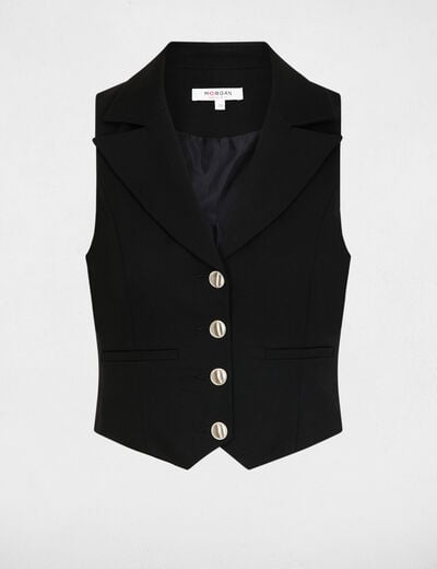 Aansluitend mouwloos gilet zwart vrouw