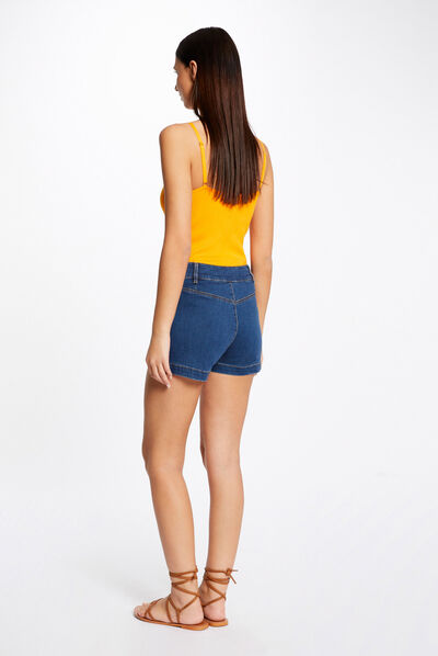 Short avec boutons jean stone femme