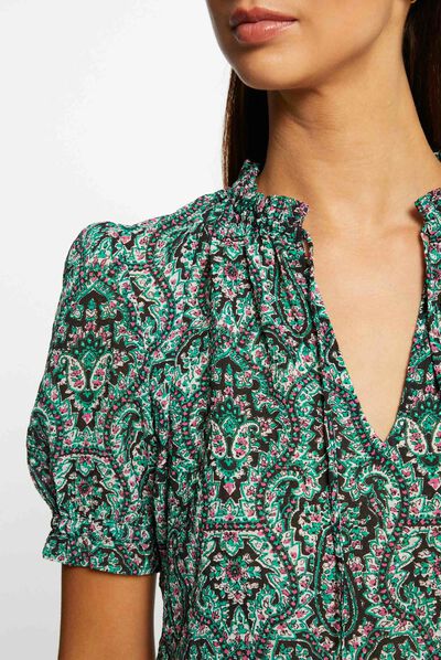 Blouse manches courtes imprimée multico femme