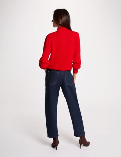 Trui met hoge kraag rood vrouw