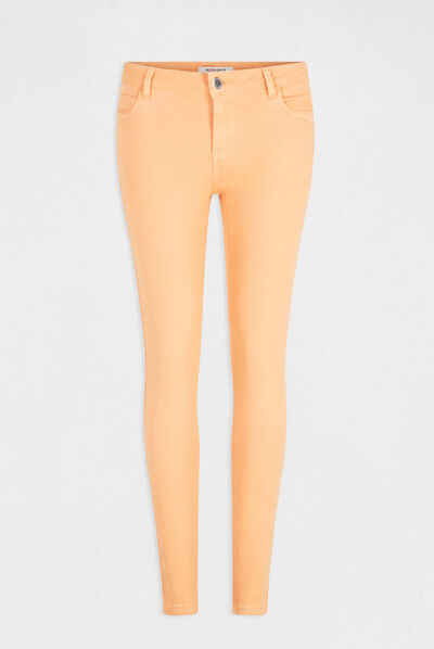 Skinny jeans met lage taille lichtoranje vrouw