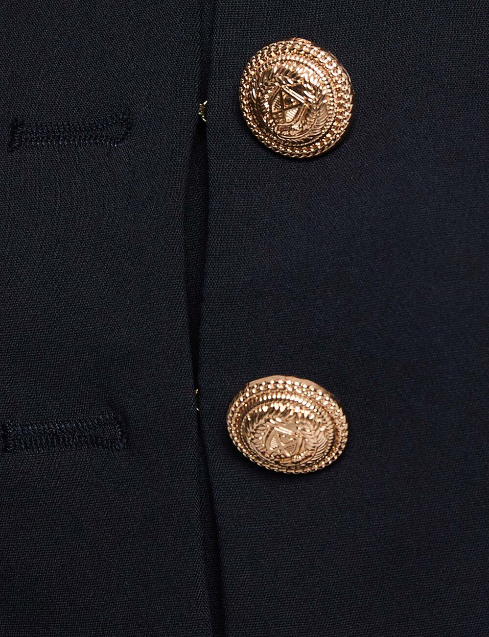 Veste courte col mao bleu marine femme
