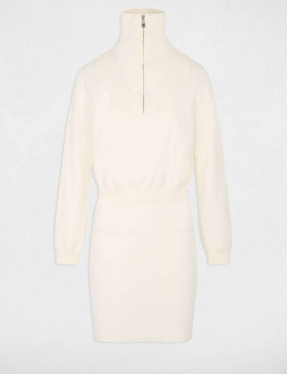 Robe courte effet 2-en-1 ivoire femme