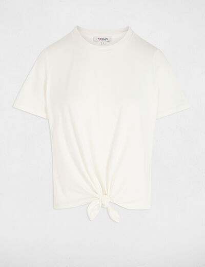 T-shirt met korte mouwen helder wit vrouw