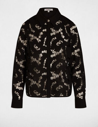 Shirt met lange mouwen zwart vrouw