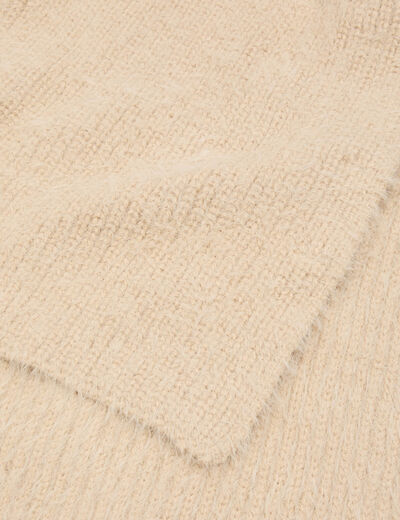 Shaggy sjaal beige vrouw