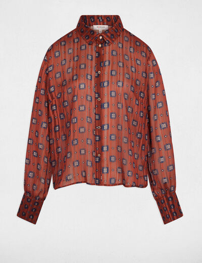 Chemise fluide imprimée multicolore femme