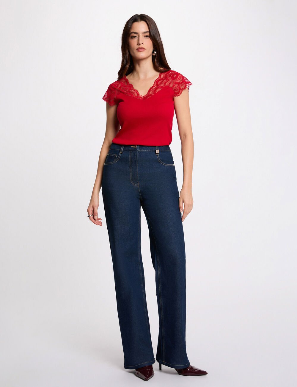 T-shirt met korte mouwen rood vrouw