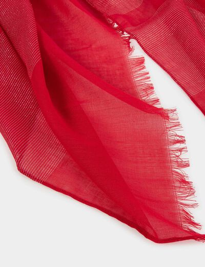 Foulard avec détails fils métallisés rouge moyen femme