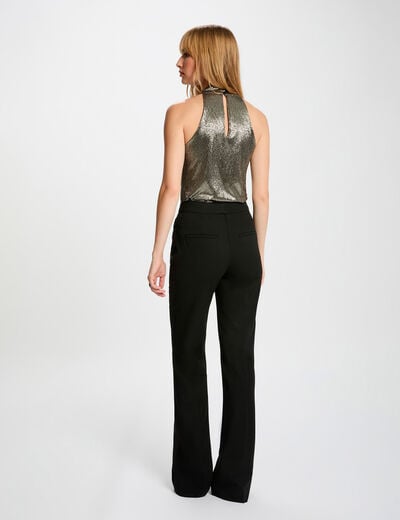 T-shirt met watervalhals goudgeel vrouw
