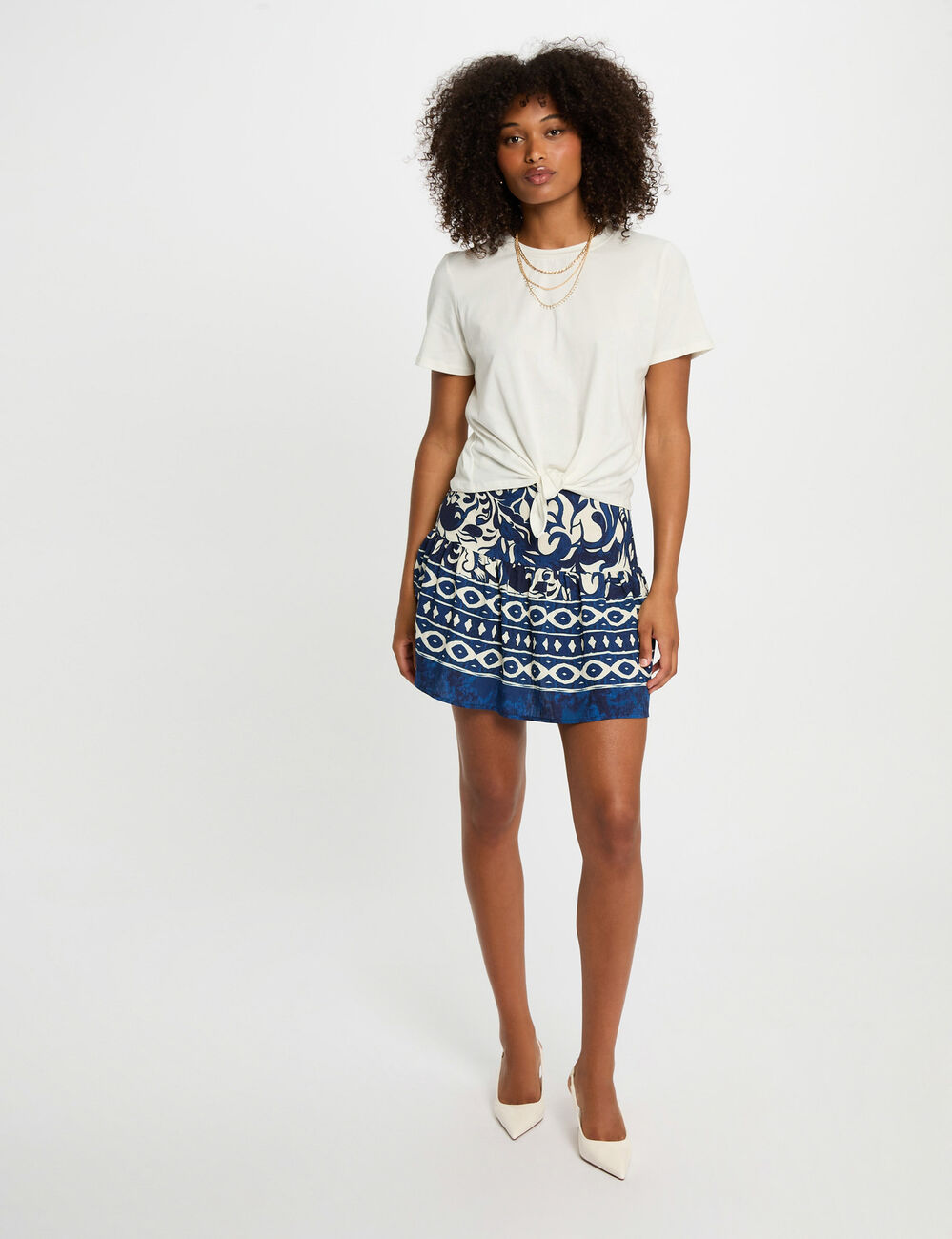 T-shirt manches courtes blanc femme
