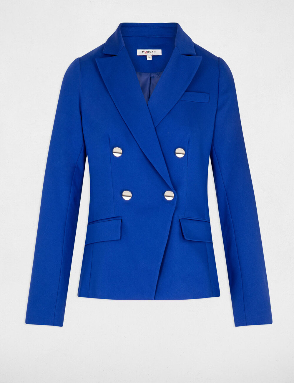 Blazer double boutonnage bleu electrique femme