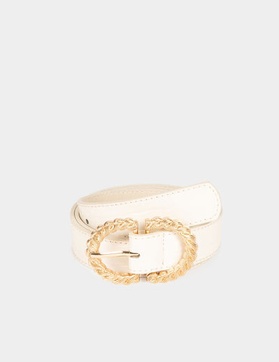 Gevlochten gesp riem helder wit vrouw