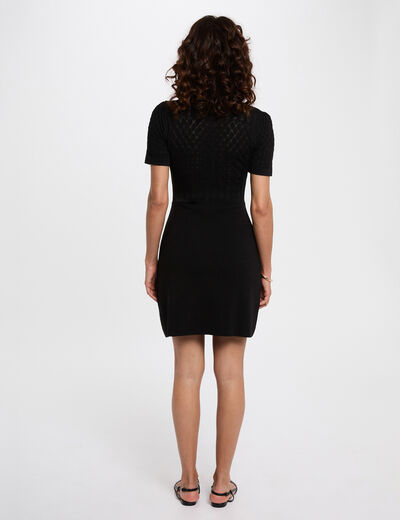 Robe courte cintrée noir femme