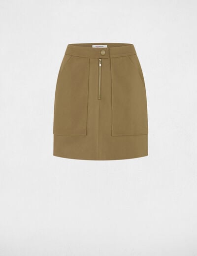 Korte rok met rits brons vrouw