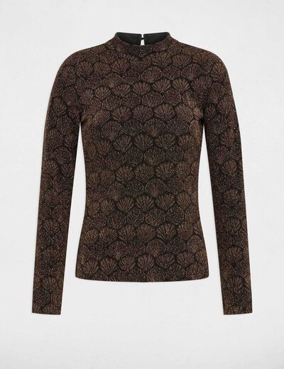 T-shirt met hoge hals kleur bronze vrouw