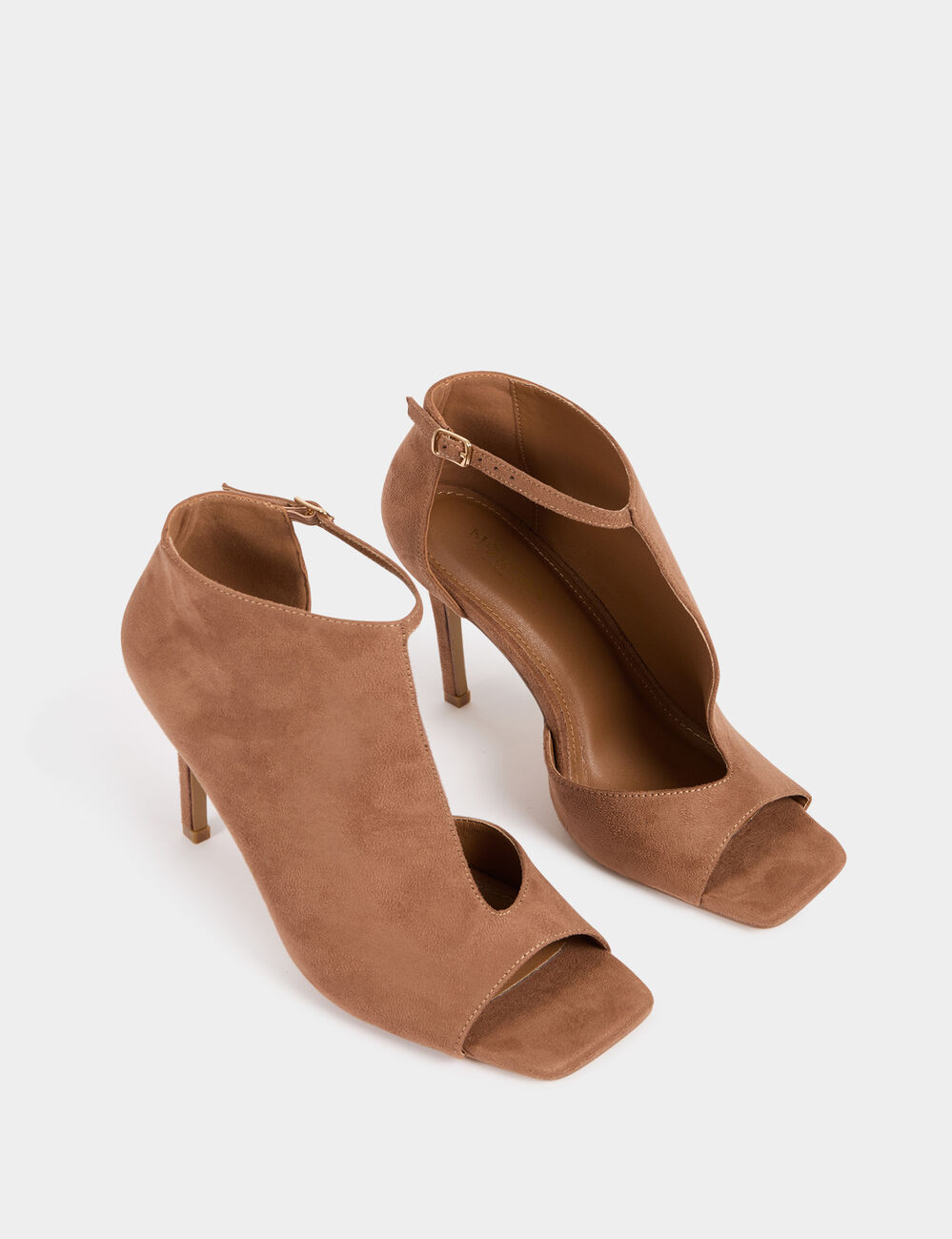 Sandalen met halfopen hakken bruin vrouw