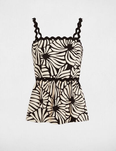 Top bretelles imprimé multicolore femme