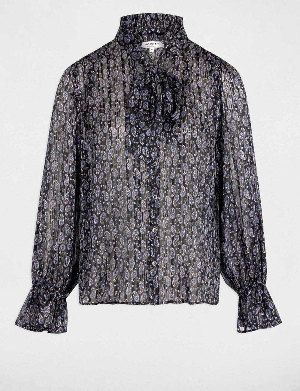 Chemise fluide col v multicolore femme
