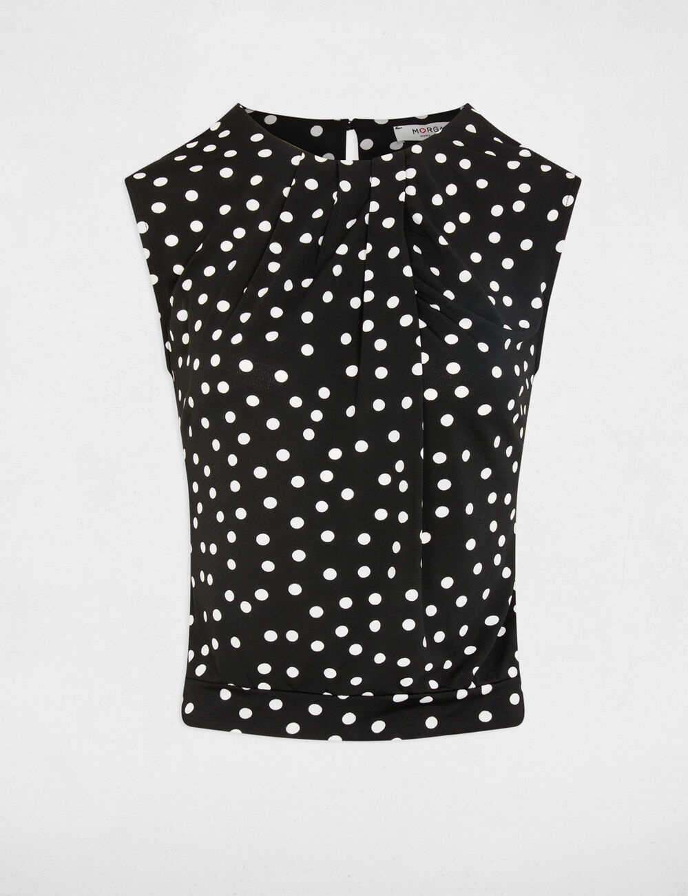 Kort mouwloos T-shirt zwart vrouw