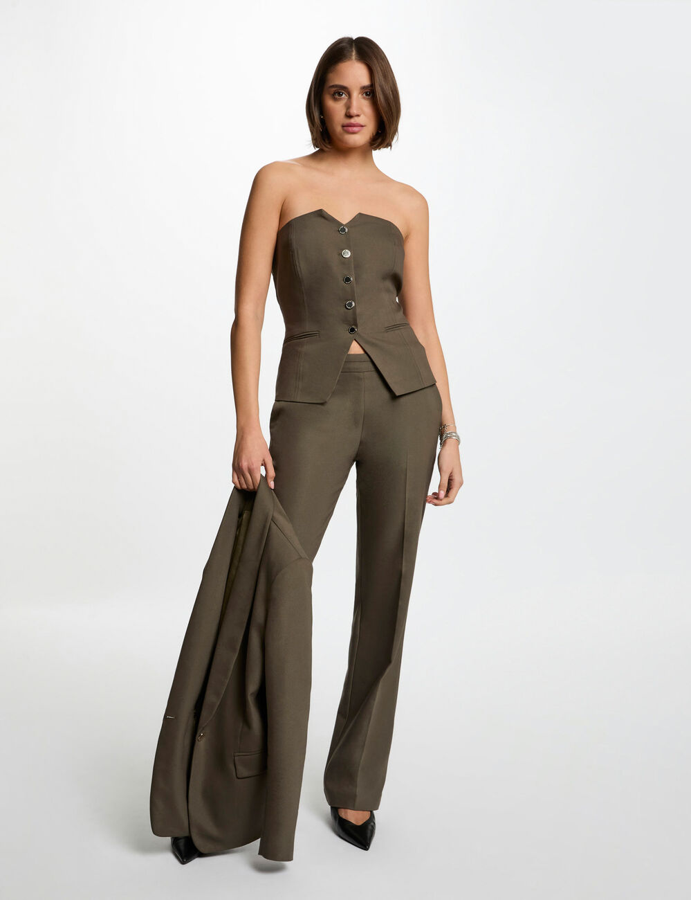 Mouwloos bustier brons vrouw