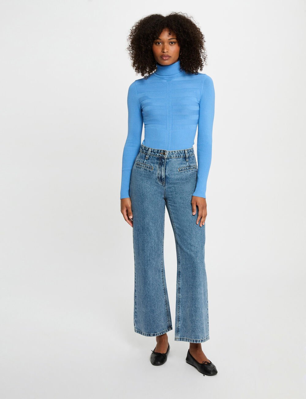 Nauwsluitende coltrui bleu vrouw