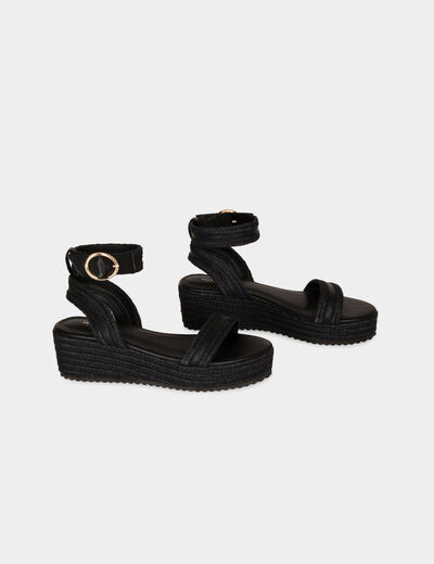 Sandalen met sleehak zwart vrouw